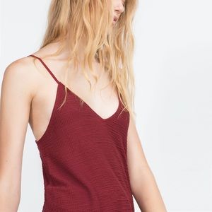 NWT Zara Trafaluc Waffle Tank w/ Spaghetti Straps
